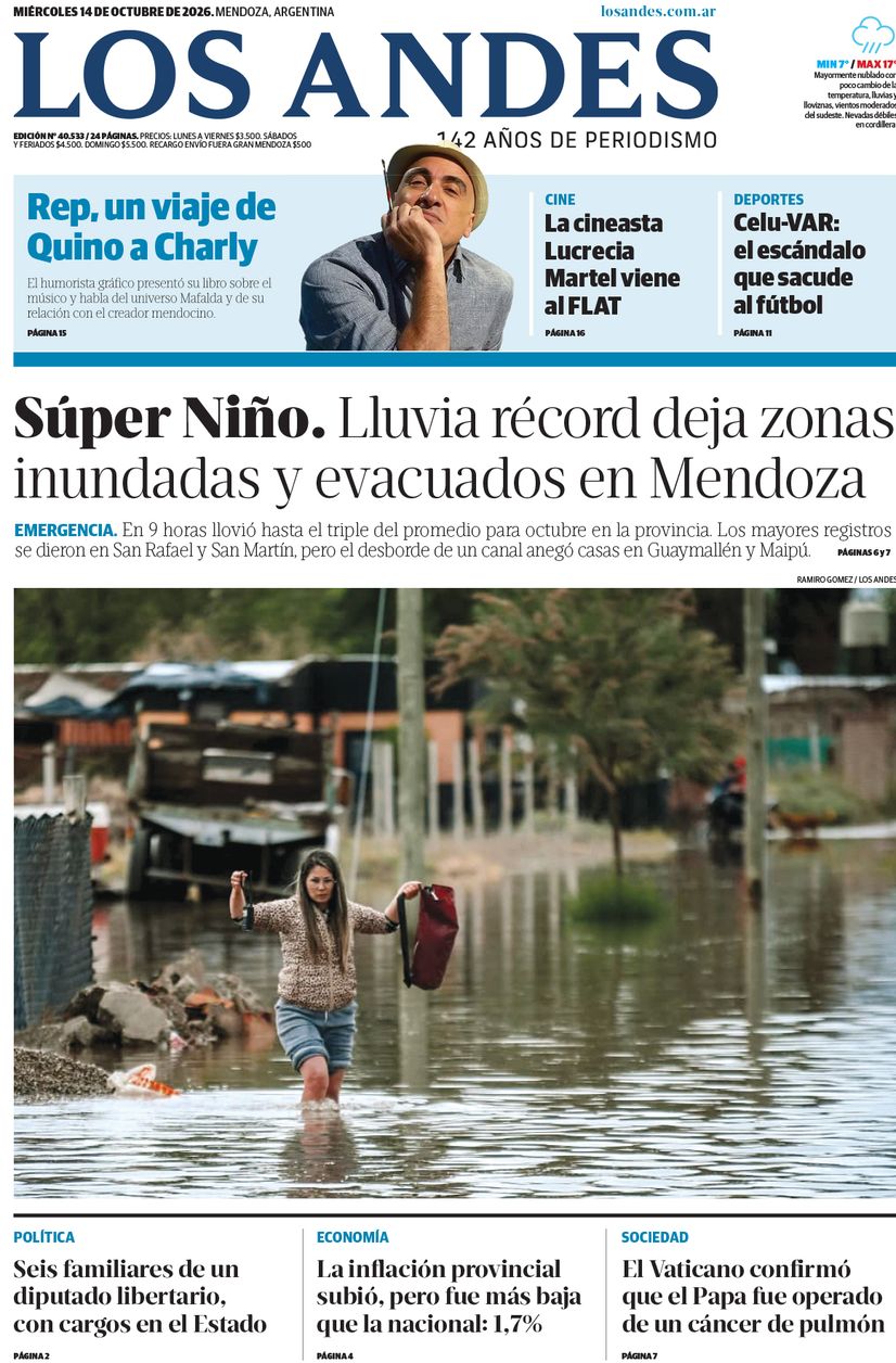 Tapa Los Andes 14-10-2026