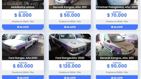 ¿Qué vehículos se pueden comprar en el remate online de Godoy Cruz?