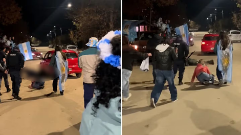 Así fue el brutal choque a un policía durante los festejos por la Selección.