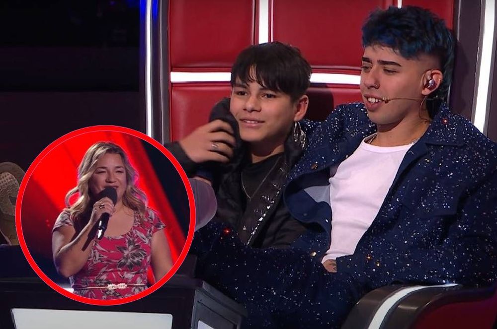 Luck Ra con el hijo de una de las participantes de La Voz Argentina