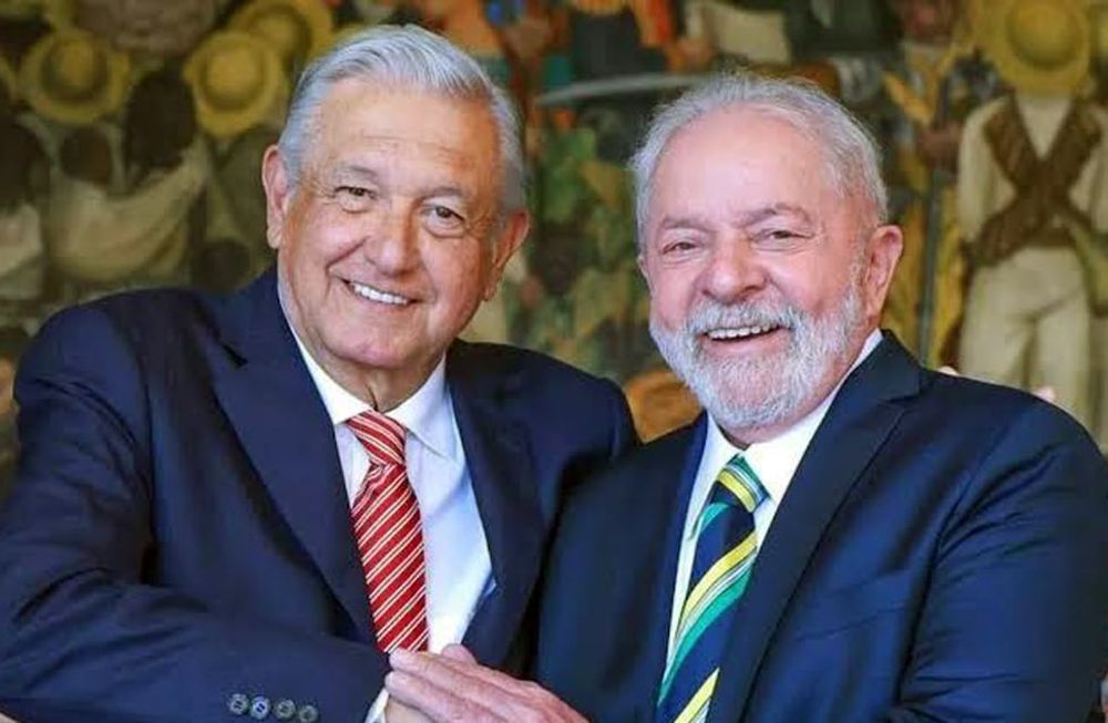 Los presidentes de Brasil, Luiz Inacio Lula Da Silva, y de México, Andrés Manuel López Obrador.