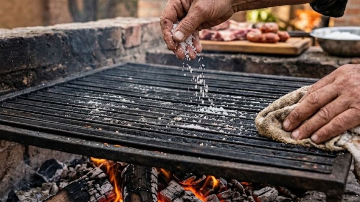 El truco de usar sal gruesa en la parrilla evita que la carn