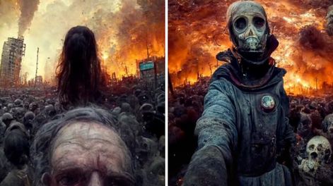 Una cuenta de TikTok divulgó imágenes generadas por IA de cómo sería el apocalipsis.