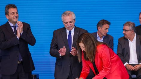 Los Andes | Alberto Fernández y Sergio Massa compartieron un acto oficial, el día después del discurso de CFK en La Plata. Foto: Presidencia
