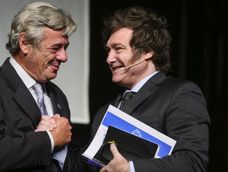 Nicolás Pino (SRA) junto a Javier Milei&nbsp; 