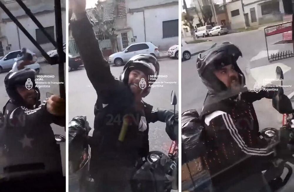 El hombre ya fue identificado, junto a la patente de su rodado, por lo que se le suspendió la licencia de conducir. Foto Captura: X @DiarioConurbano