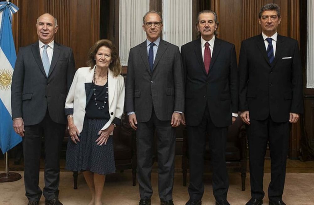 Corte. Ricardo Lorenzetti, Elena Highton de Nolasco, Carlos Rosenkrantz,y Juan Carlos Maqueda, y Horacio Rosatti. (Corte Suprema de Justicia)