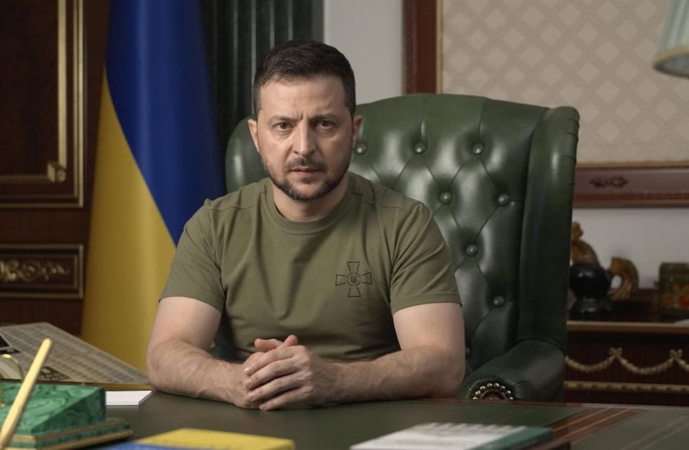 Volodimir Zelenski, presidente de Ucrania, en una captura de video de su intervención en el foro de Berlín en 2022.