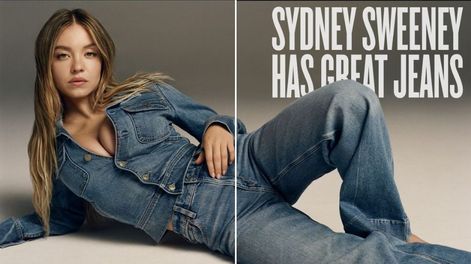 La actriz Sydney Sweeney, imagen de American Eagle, enfrenta críticas por el eslogan de su nueva línea de jeans.