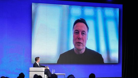 El empresario Elon Musk participa virtualmente del cierre de la segunda jornada de El renacer de la libertad en Argentina y el mundo. Foto: NA / Damián Dopacio