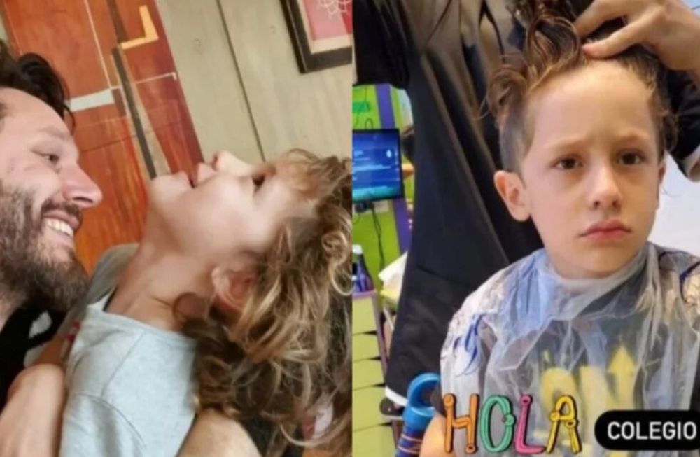 Benjamín Vicuña mostró el cambió el look de su hijo Benicio para iniciar las clases