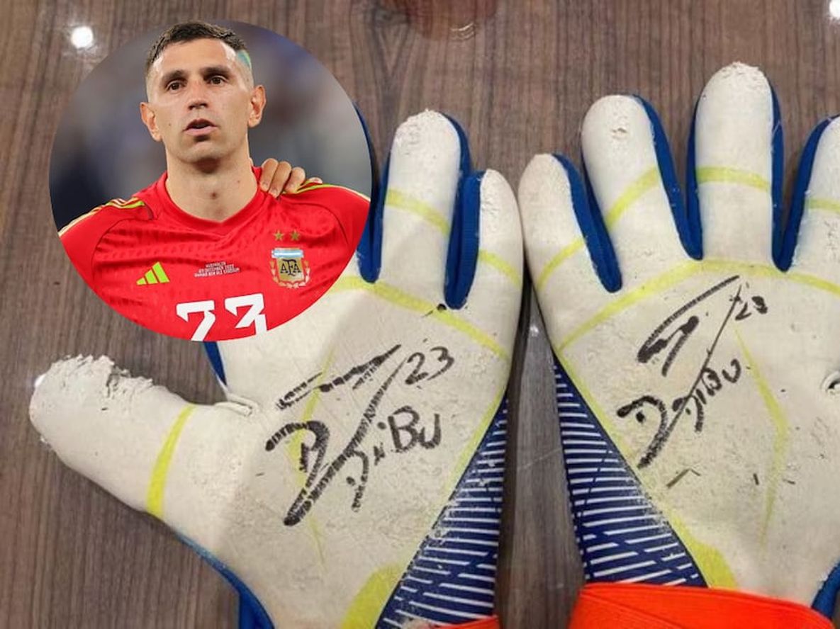 Acá les voy a dejar los guantes firmados y ojalá que con lo recaudado puedan ayudar a la sala de Oncología del Hospital Garrahan. ¡Mucha suerte!”, dijo el arquero. / Foto: Gentileza.