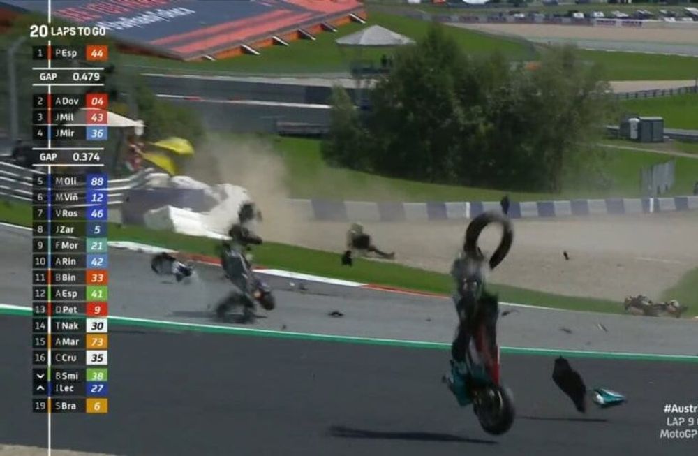 Tremendo accidente y milagro en el MotoGP