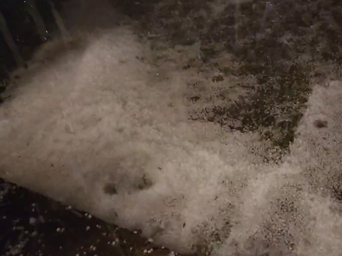 Abundante caída de agua y granizo en varios sectores de la provincia. Foto: Lunlunta