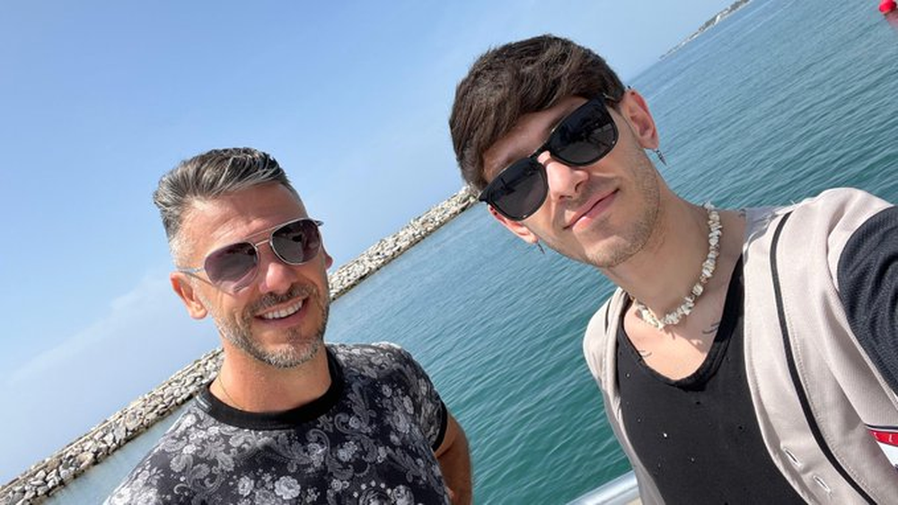 Martín Demichelis junto a su hijo