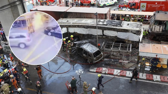 Impactante accidente en Bangkok: ocho muertos y 25 heridos tras el choque de un tren contra un micro.