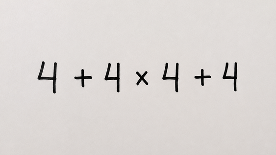 la ecuacion 4 + 4 × 4 + 4 parece demasiado facil como para equivocarse, pero mucha gente erra