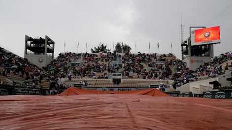 Las precipitaciones en París también frenan el juego entre Del Potro y Cilic