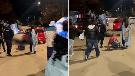 Así fue el brutal choque a un policía durante los festejos por la Selección.