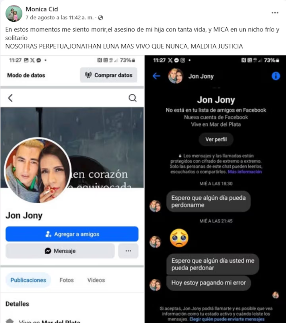 Un juez resolvió prohibirle el uso de redes sociales a Jonathan Luna, condenado por el femicidio de Micaela Ortega, la niña de 12 años asesinada en 2016.&nbsp;
