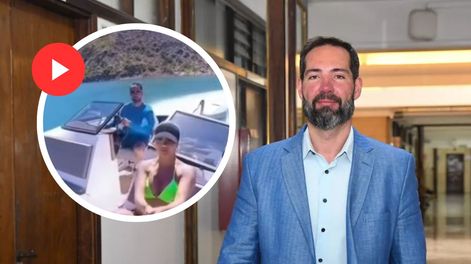 Martín Antolín, el concejal libertario de San Rafael que se quedó sin carnet por manejar ebrio, ahora se grabó con una lancha en el dique Los Reyunos