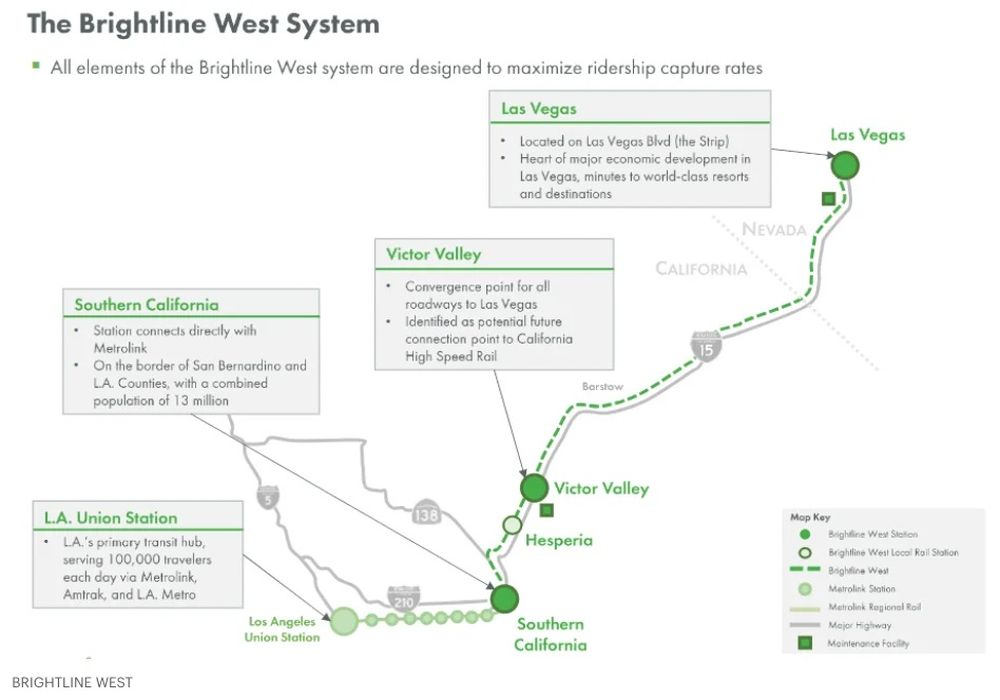 Tren bala a 320 km/h: Brightline West es el proyecto para unir Los Ángeles y Las Vegas en Estados Unidos
