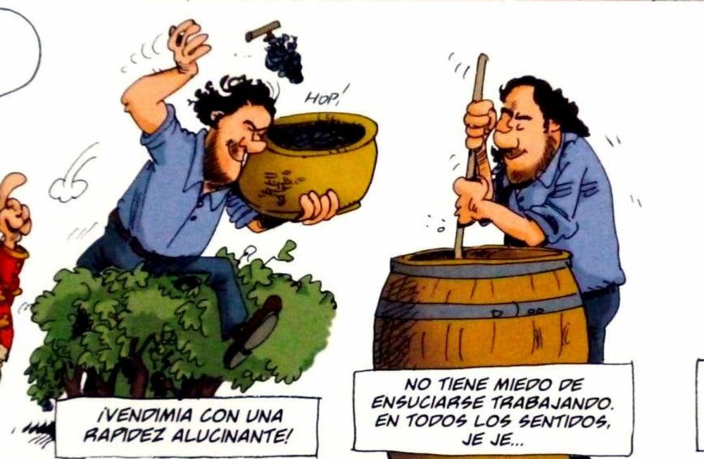 Enólogos locales en viñetas francesas