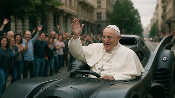 Una conductora se confundió el papamóvil con el batimóvil y generó una ola de memes.