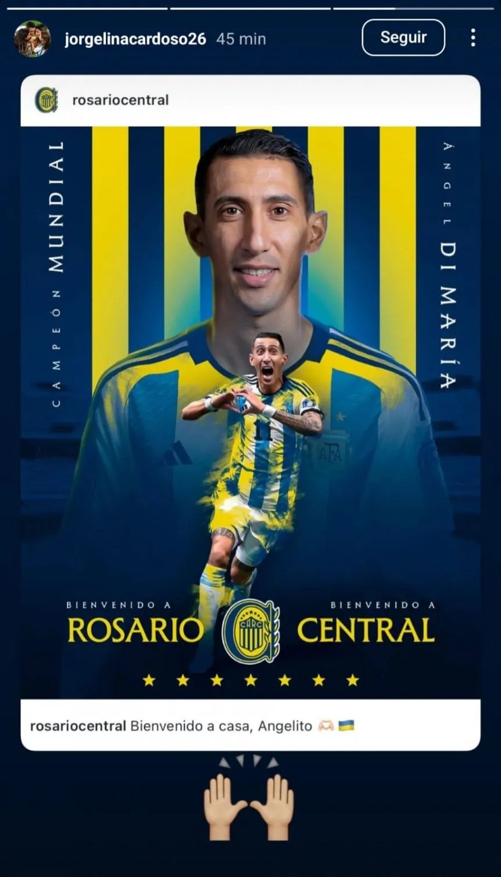 Rosario Merkez. Angel Di María'nın eşinin Fideo'nun Canalla'ya dönüşüyle ​​ilgili yazısı. 