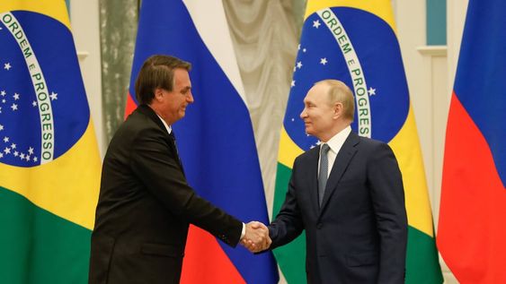 Jair Bolsonaro y Vladimir Putin, presidentes de Brasil y Rusia respectivamente