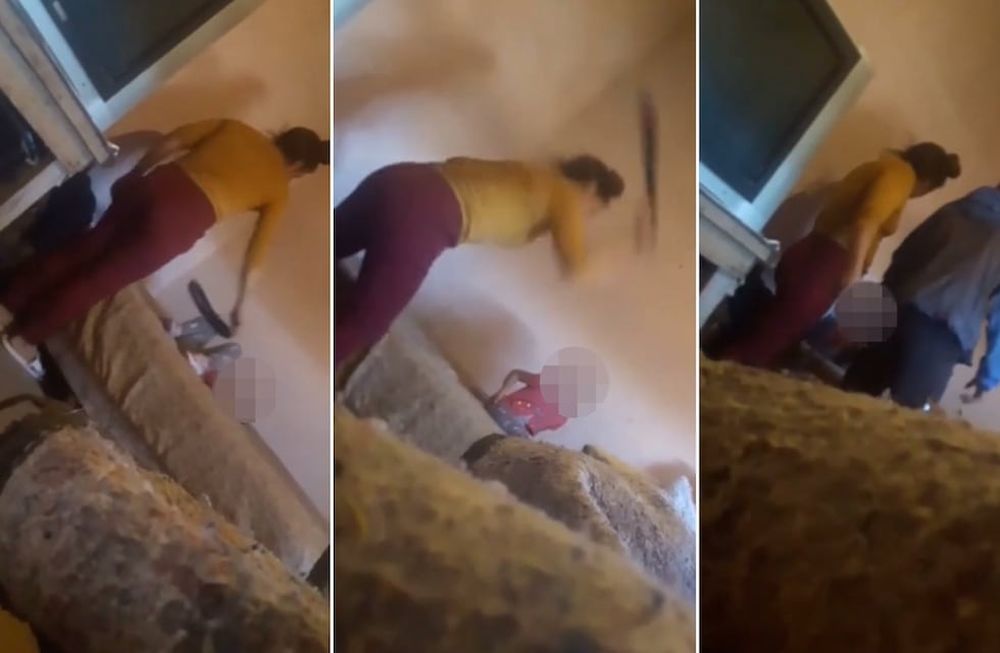 Un fiscal imputó por lesiones a una mujer de 19 años que le dio una brutal paliza a su hija de 4 años en Tres Porteñas, en San Martín. Foto: Captura de video