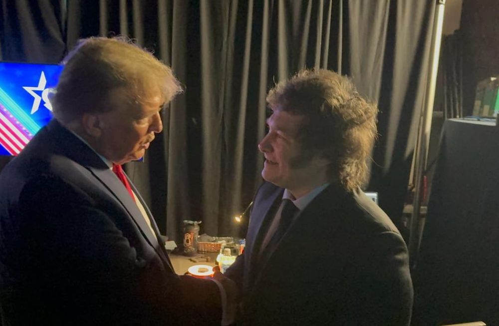 Javier Milei y Donald Trump en Estados Unidos. (Gentileza)