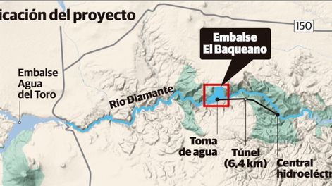Los Andes | La represa se levantará en el río Diamante, entre Agua del Toro y Los Reyunos. Esta obra se mencionaba como el plan B, en caso de que Nación volteara Portezuelo del Viento. / Gustavo Guevara