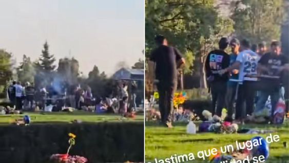 Polémica celebración en un cementerio de Chile.