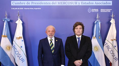 El presidente argentino, Javier Milei y el presidente brasileño, Luiz Inácio Lula da Silva