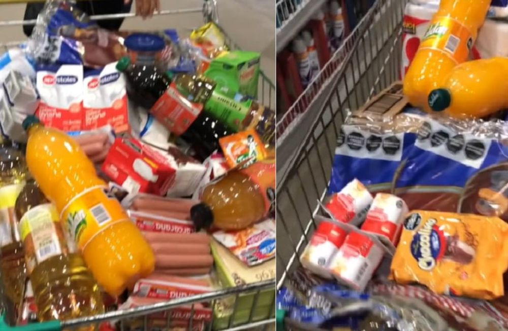 Una joven grabó un video mientras esperaban a ser atendidas en la línea de cajas de una sucursal de Súper Mami, en Alta Gracia - Captura de video @camilabenitez327