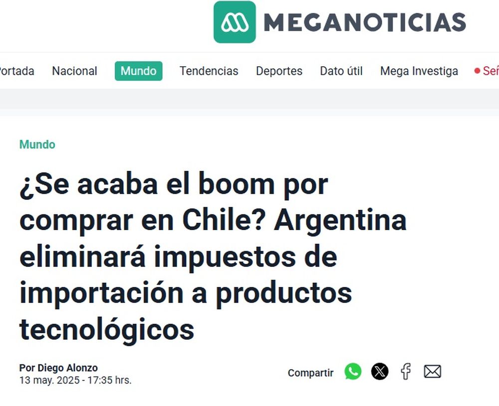 Preocupación en Chile por perder turistas argentinos tras rebajas de aranceles en tecnología