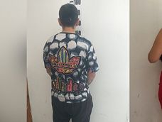 La pareja detenida en Malargüe. Gentileza Ministerio de Seguridad.&nbsp;