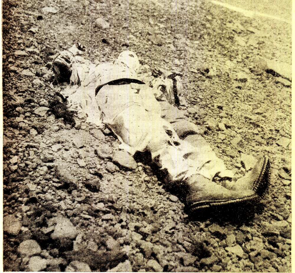 El cuerpo de Hans Stepanek fue hallado en el lecho del Gran Acarreo, aproximadamente entre los 6.400 m y 6.600 m de altura,  no muy lejos de la cumbre. Fuente:  libro 