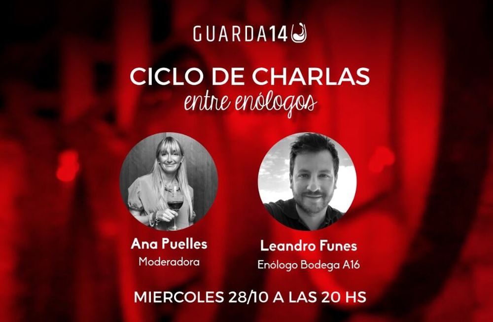 Leandro Funes, de A16, protagonizó la cuarta charla “Entre enólogos” de Guarda14