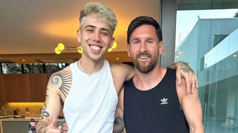 Los Andes | El astro del fútbol recibió en su casa de Rosario al músico cordobés. Instagram