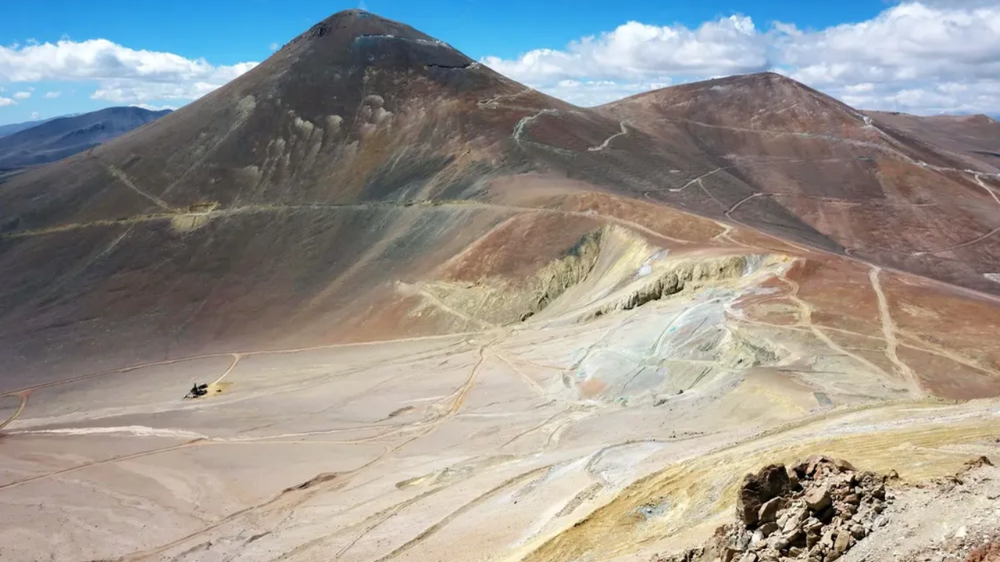 Yacimiento Filo del Sol en la cordillera de los Andes.