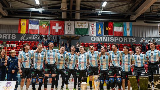 Selección Argentina de Hockey Sobre Patines que fue campeona en la Copa de Las Naciones en Suiza