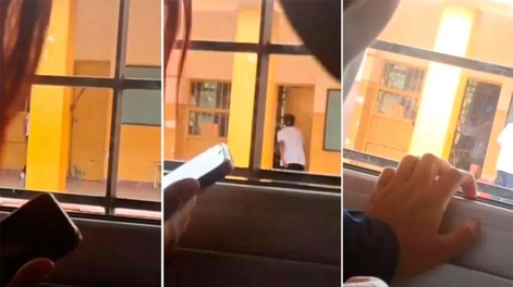 El menor ingresó al aula con un machete y atacó a varios compañeros