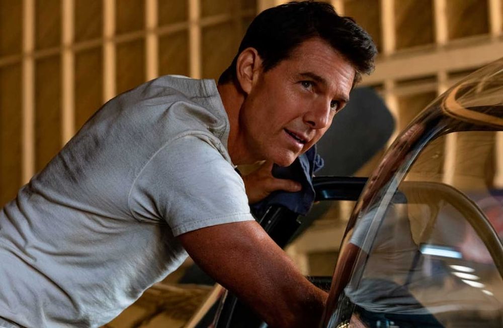 Tom Cruise en una escena de Top Gun Maverick. La película y el actor serán homenajeados en Cannes. (Scott Garfield/Paramount Pictures via AP)