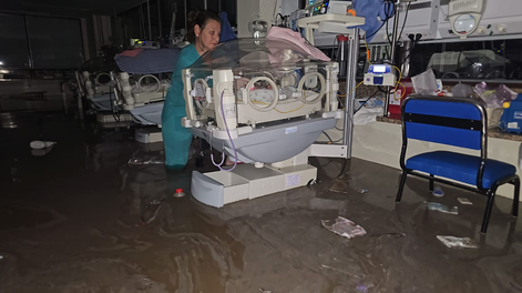 Bahía Blanca. También fue afectado el Hospital Penna FOTO: REDES/NA