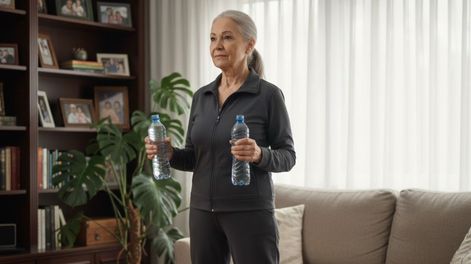 No es nadar: la rutina simple de 3 ejercicios para fortalecer la fuerza de brazos de adultos mayores