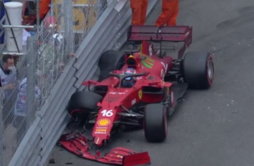Charles Leclerc fue el más rápido en la clasificación del Gran Premio de Mónaco de la Fórmula1 a pesar de chocar contra el muro en el cierre de la clasificación.