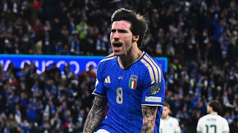 Sandro Tonali abrió el camino al triunfo, con un remate de volea en la medialuna para que la Azzurra&nbsp;encamine el duelo eliminatorio.