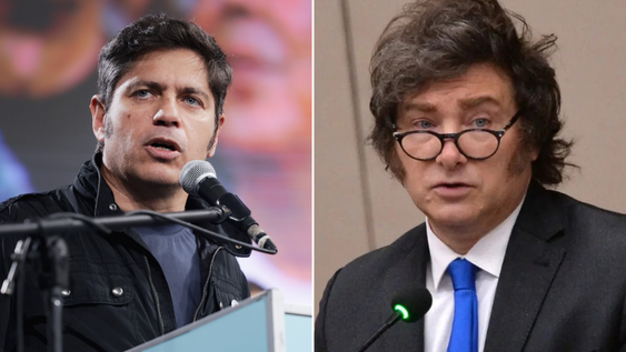 Axel Kicillof y Javier Milei.